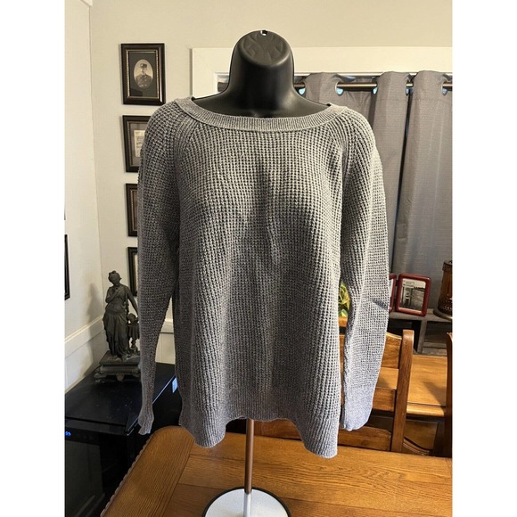 American Eagle Outfitters Sweaters - American Eagle Outfitters Women’s Waffle Knit Heather Gray Sweater XL EUC